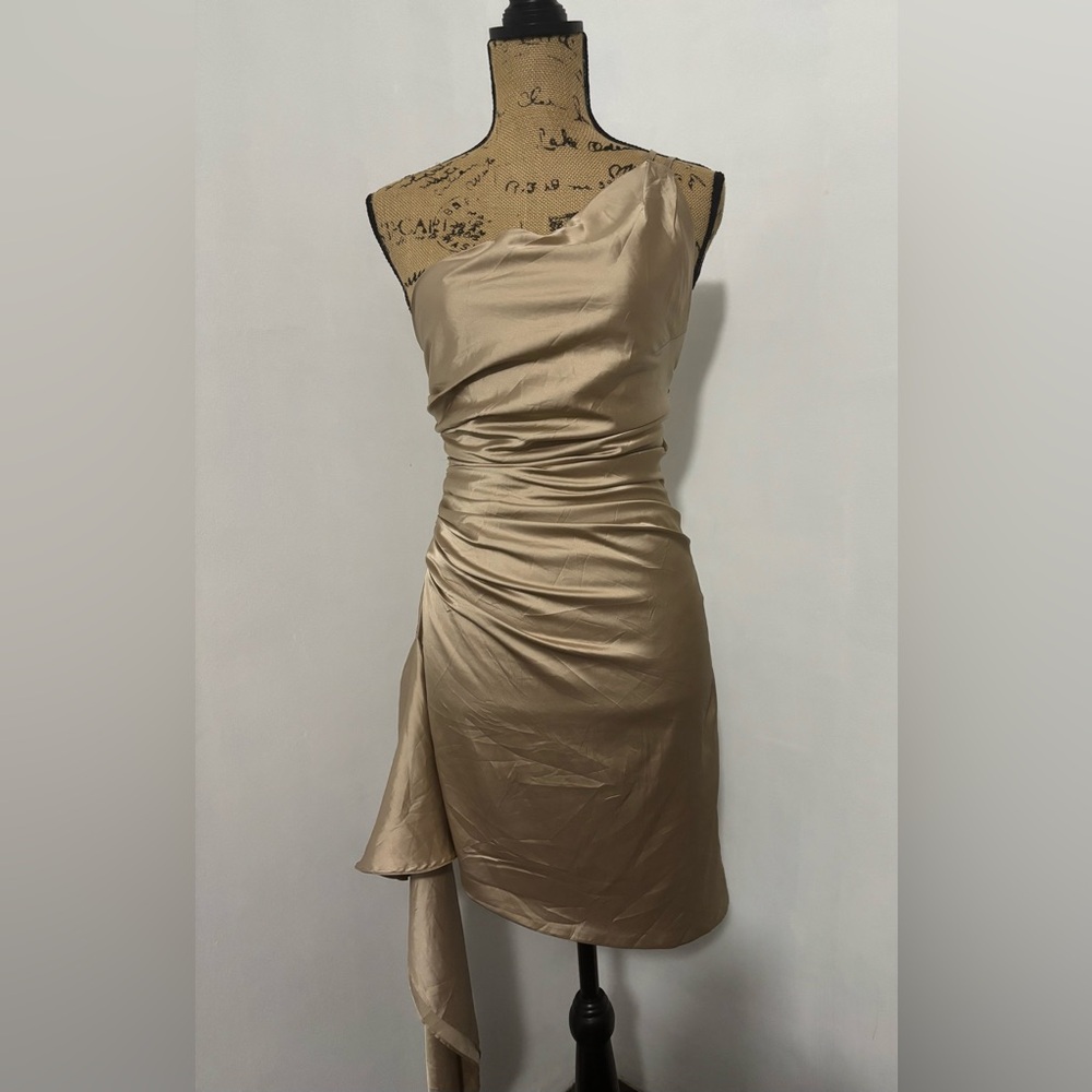 BABYBOO Avery Mini Dress Champagne Size XS - Picture 2 of 12